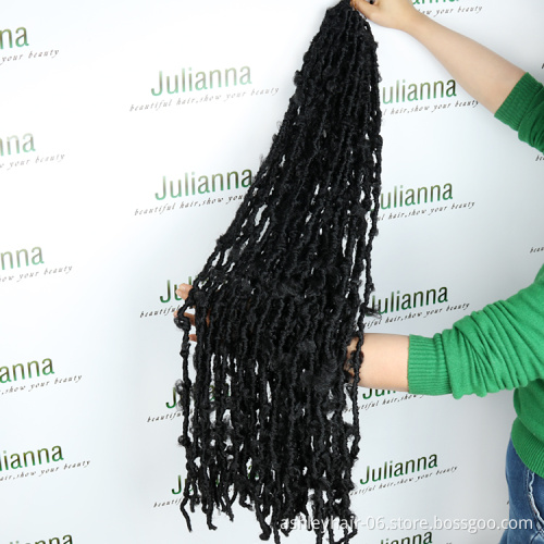Julianna pre looped crochet hair distressed faux locs crochet hair braid distressed locs ombre locs hair